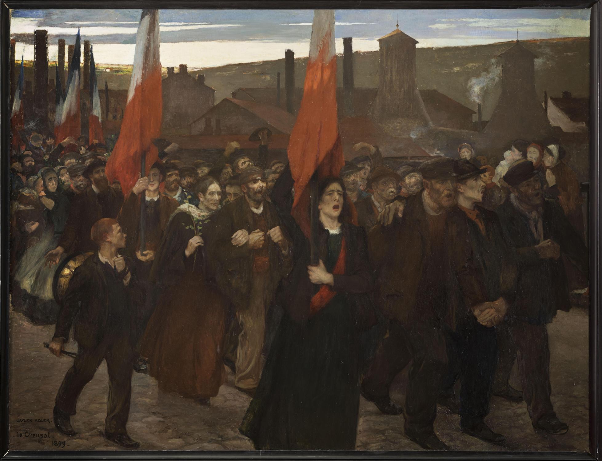 Jules Adler, La Grève au Creusot, 1899, huile sur toile