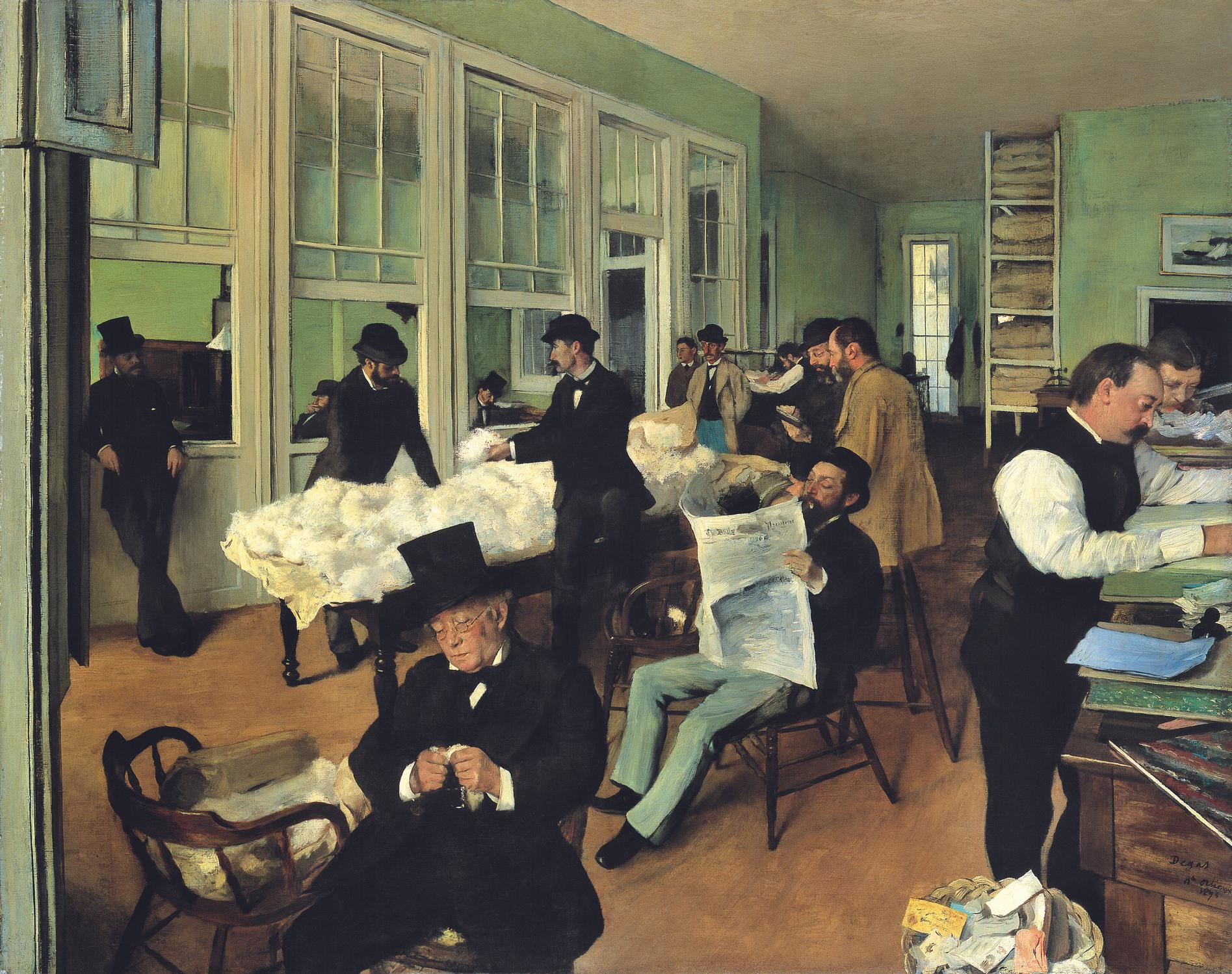 Edgar Degas, Un bureau de coton à la Nouvelle-Orléans, huile sur toile, 1873